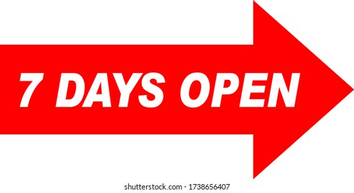 Red Vector Banner 7 days open