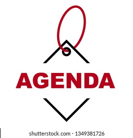 red vector banner agenda