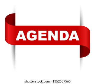 red vector banner agenda