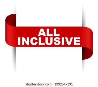 red vector banner all inclusive