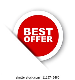 red vector banner best offer