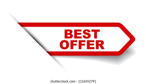 red vector banner best offer