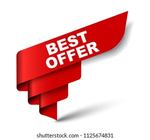 red vector banner best offer