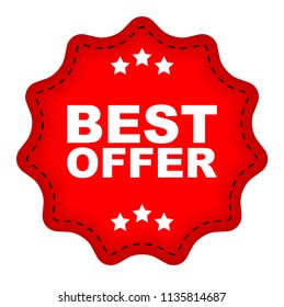 red vector banner best offer