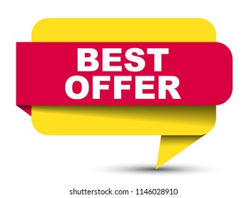 red vector banner best offer