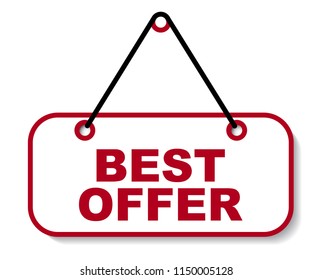 red vector banner best offer