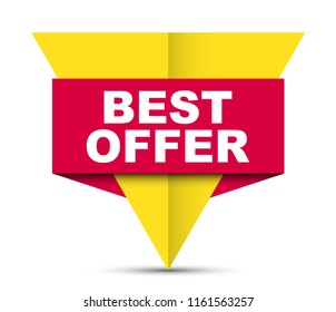 red vector banner best offer