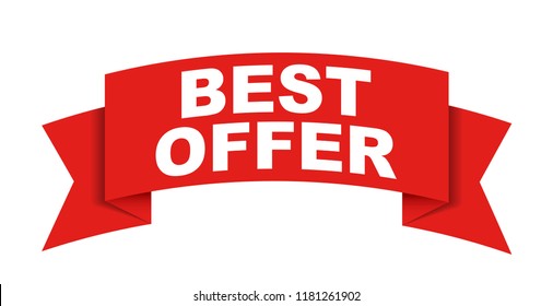 red vector banner best offer