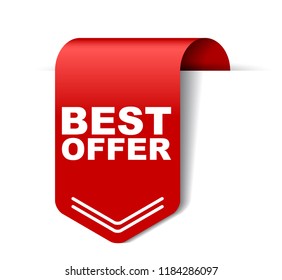 red vector banner best offer