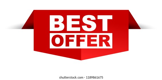 red vector banner best offer