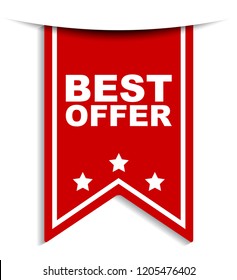 red vector banner best offer