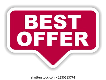 red vector banner best offer
