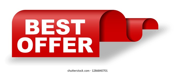 red vector banner best offer