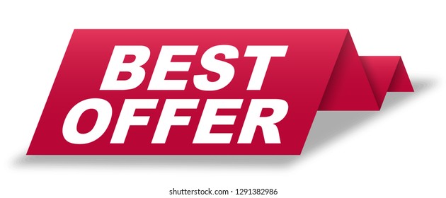 red vector banner best offer