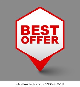 red vector banner best offer