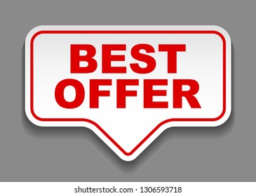 red vector banner best offer