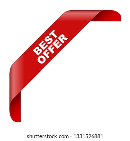 red vector banner best offer