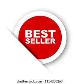 red vector banner best seller