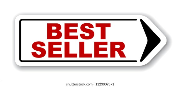 red vector banner best seller