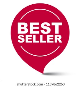 red vector banner best seller