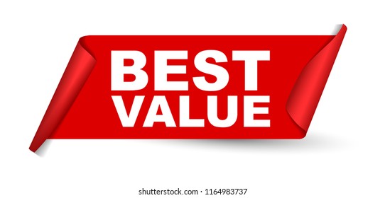 red vector banner best value