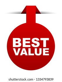 red vector banner best value