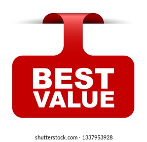 red vector banner best value