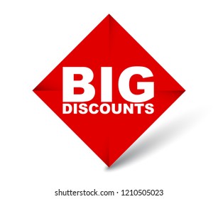 red vector banner big discounts