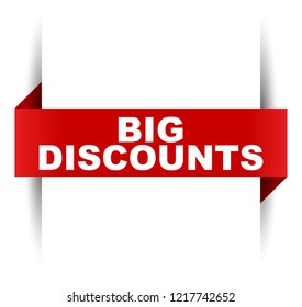 red vector banner big discounts