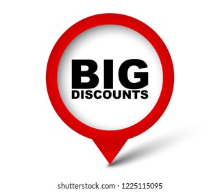 red vector banner big discounts