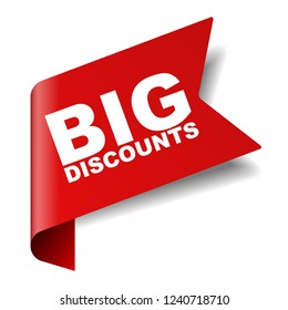 red vector banner big discounts