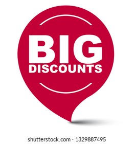 red vector banner big discounts