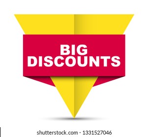 red vector banner big discounts
