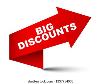 red vector banner big discounts