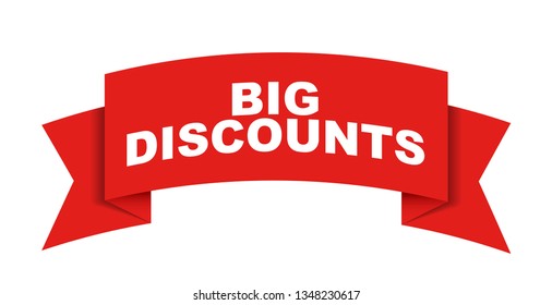 red vector banner big discounts