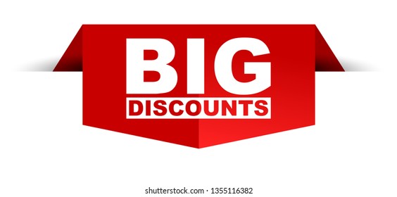 red vector banner big discounts