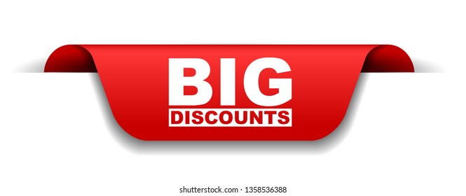 red vector banner big discounts
