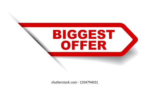 red vector banner biggest offer