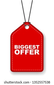 red vector banner biggest offer