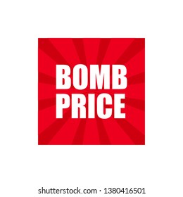red vector banner bomb price
