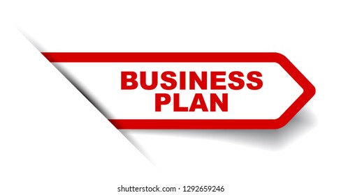 red vector banner business plan