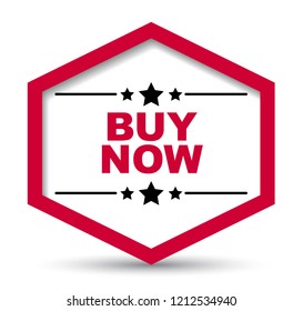 red vector banner buy now