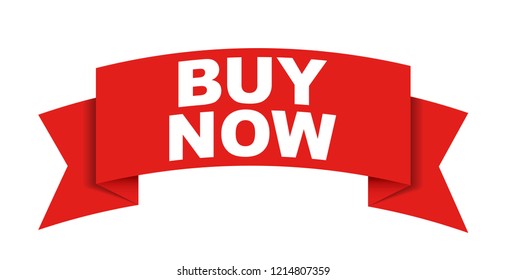 red vector banner buy now