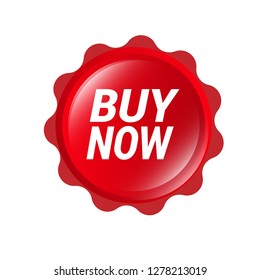 red vector banner buy now