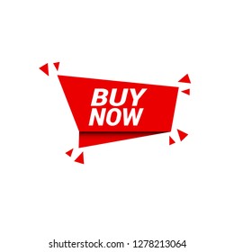 red vector banner buy now