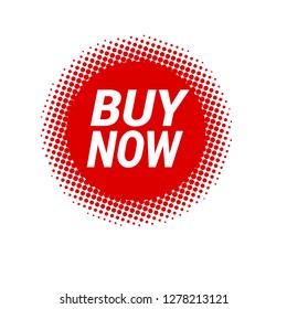 red vector banner buy now