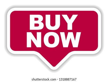 red vector banner buy now