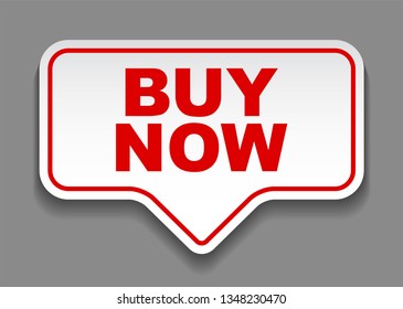 red vector banner buy now