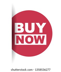 red vector banner buy now