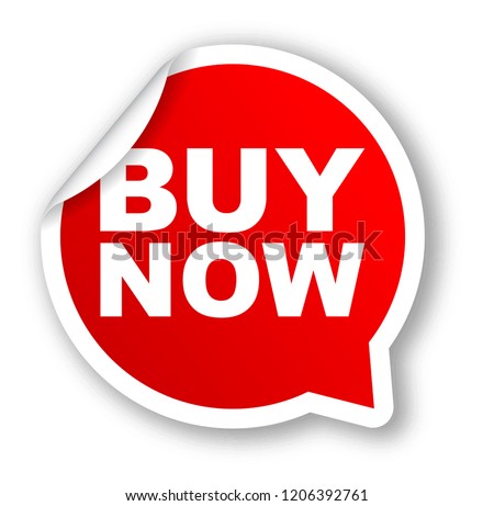 red vector banner buy now